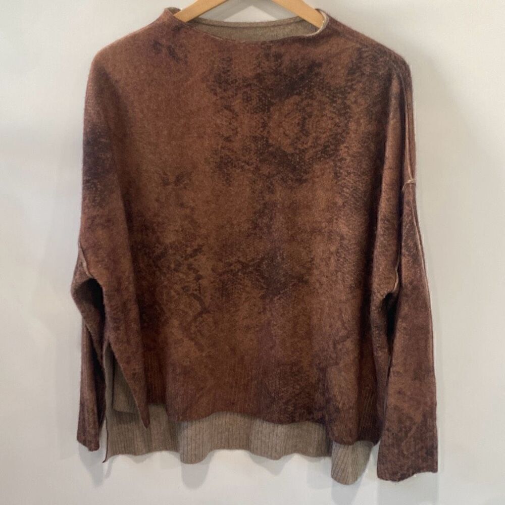 Pilcro Womens Pullover Dolman Cashmere Long Sleeve Sweater Brown Size Medium
